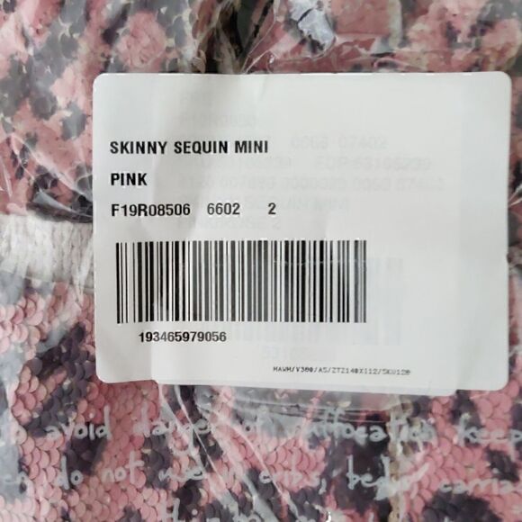 NEW Free People Pink Skinny Sequin Cheetah Skirt - Picture 12 of 15